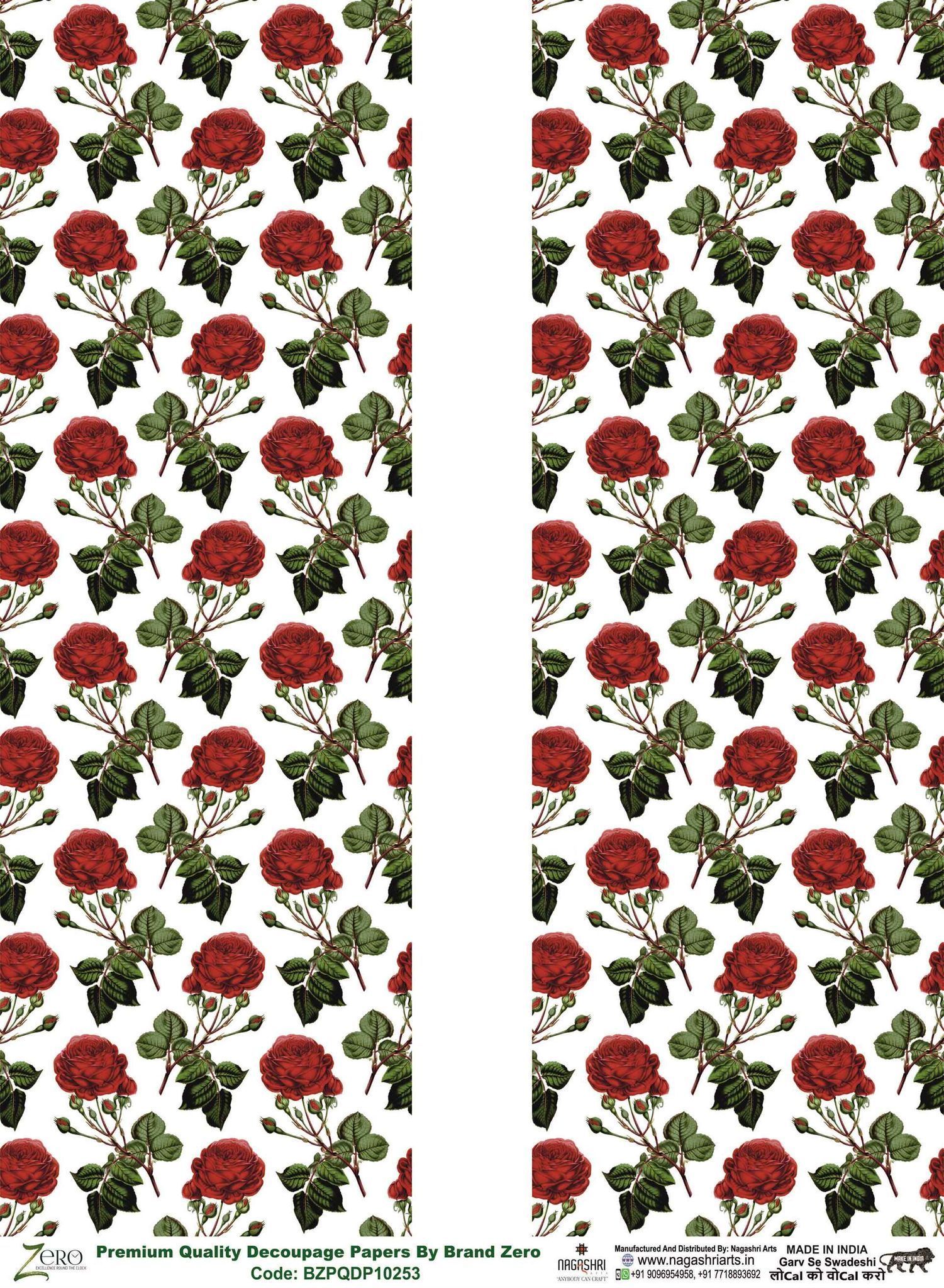 Brand Zero Premium Quality Decoupage Paper Pack of Two - Design Code: BZPQDP10253