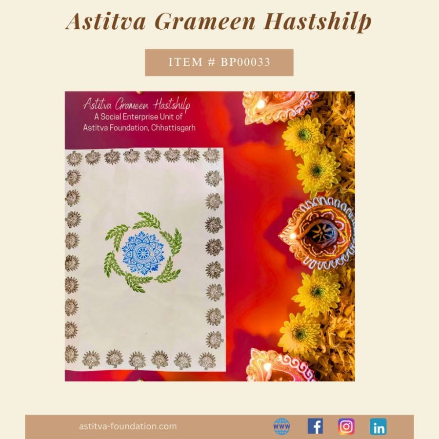 Hand Block–Printed Floral Cotton Placemats