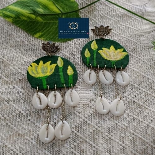 Handmade Fabric Earrings 1 Pair