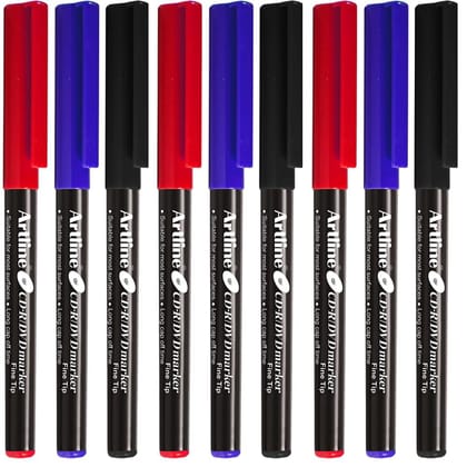 Artline CDR/DVD Marker Black Pack of 10 X 2 Packs, Blue Pack of 10 X 2 Packs, Red Pack of 10 X 1 Packs (50 DVD's Markers) | On Multiple Surface: Metal, Plastic/OHP, Glass/Porcelain & Carton Artline CDR/DVD Marker Black Pack of 10 X 2 Packs, Blue Pack of 10 X 2 Packs, Red Pack of 10 X 1 Packs (50 DVD's Markers) | On Multiple Surface: Metal, Plastic/OHP, Glass/Porcelain & Carton