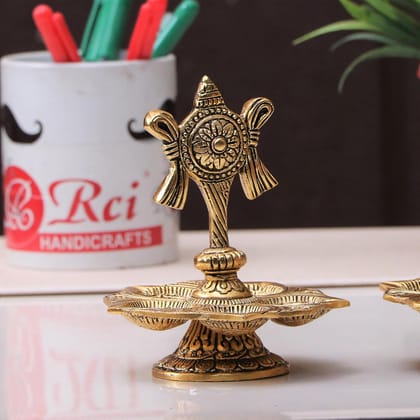 DreamKraft Metal Tirupati Balaji Panch Mukhi Diya | Chakar Stand | Gold Plated | Home & Office Pooja Decor | 11x11x12.5cm | 180 gm DreamKraft Metal Tirupati Balaji Panch Mukhi Diya | Chakar Stand | Gold Plated | Home & Office Pooja Decor | 11x11x12.5cm | 180 gm