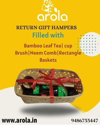 Gift Set (Bamboo Leaf Tea, Cup, Brush, Neem comb, Rectangle Basket) Gift Set (Bamboo Leaf Tea, Cup, Brush, Neem comb, Rectangle Basket)