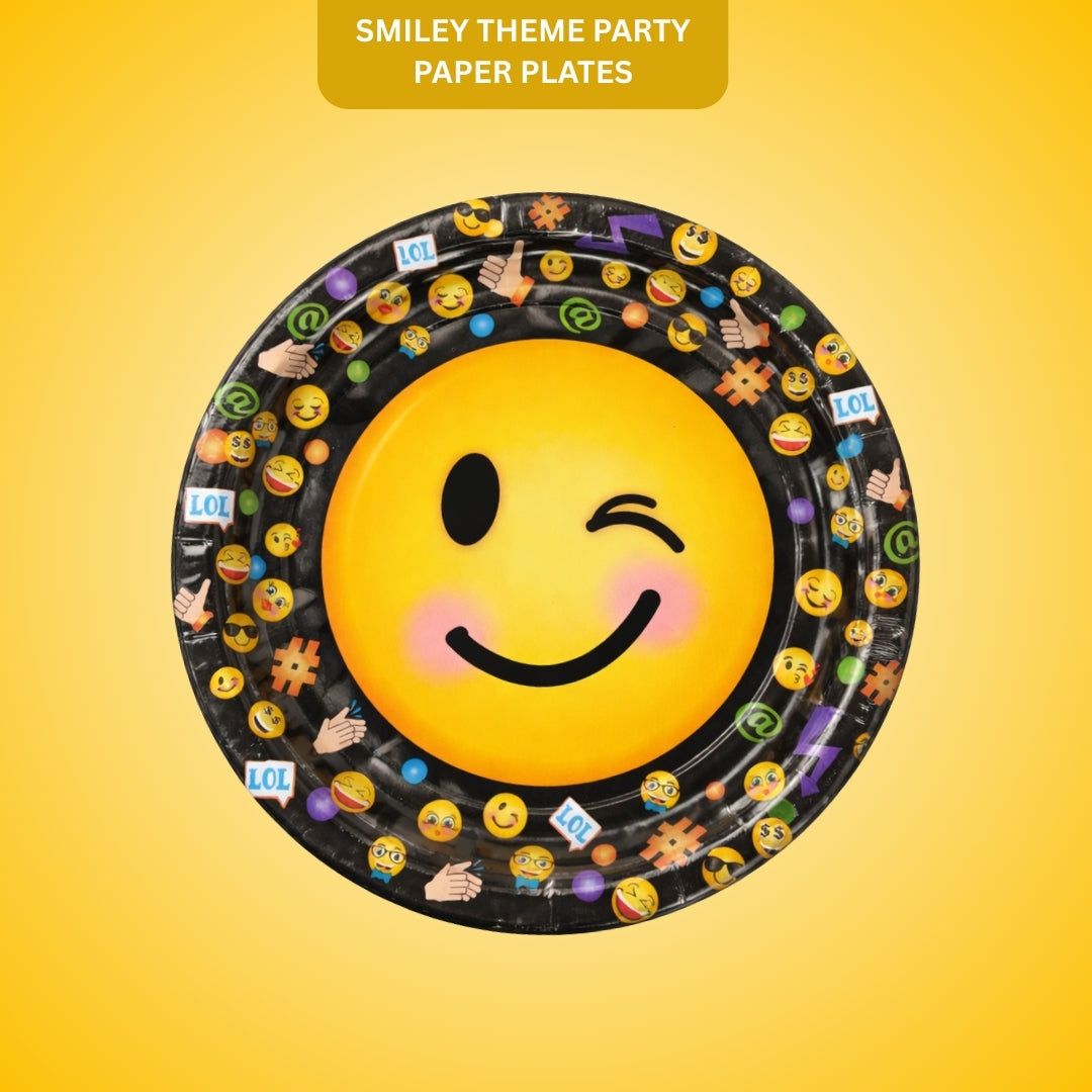 Smiley Theme Party Paper Plates - 9 inches - 8PC
