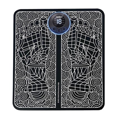 EMS Foot Massager Machine with Heat & Multi-Level Intensity | Electric Muscle Stimulator Mat for Feet & Legs | Relieves Tired Muscles, Improves Circulation & Supports Plantar Comfort