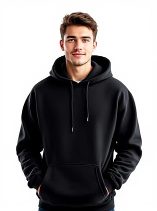 Black Solid Hoodie
