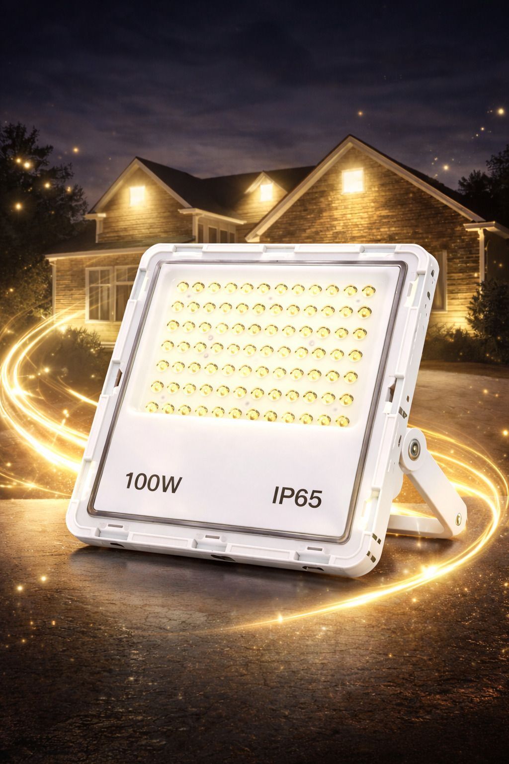 SPARKWORLD 100W Yellow Lens Model LED Flood Light IP66 Waterproof Outdoor Lamp for Buildings, Events & Decorative Lighting