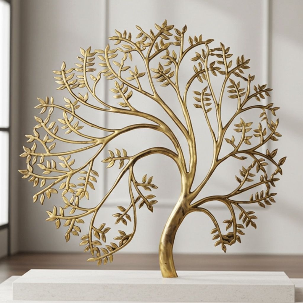 Brass Designer Tree Wall Hanging - Vintage Home Decoration, Height : 44 Inch (BSMAS1650 C)