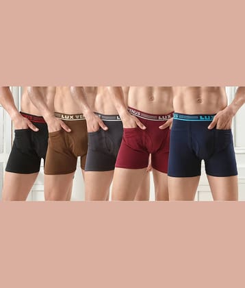 lux venus Pack of 5 Cotton Trunks For Men's ( Multicolor )