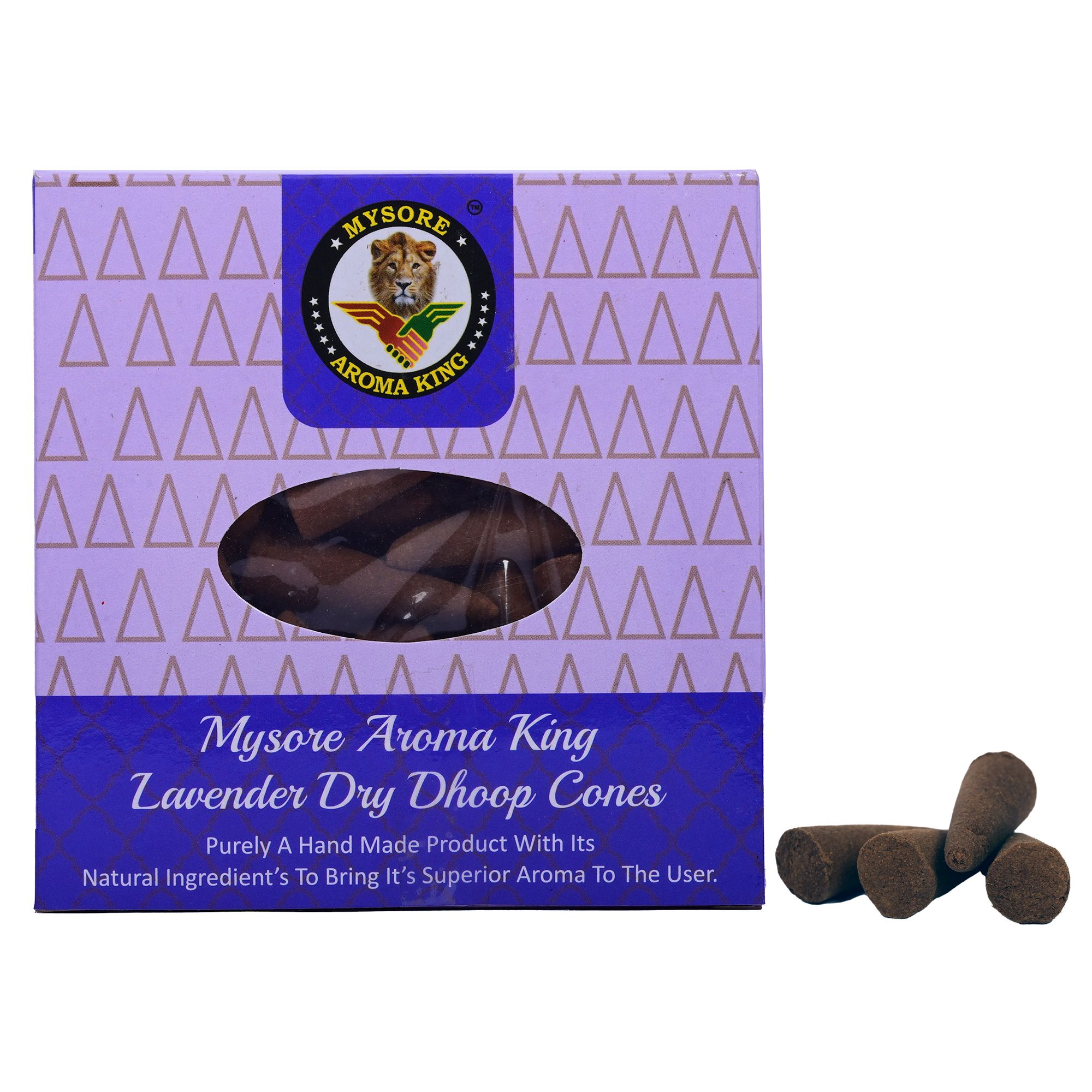Mysore Lavender Dhoop Cones (100 Grams) (1TGADCTKA04009_Lavender)