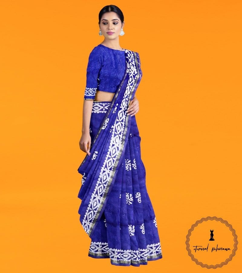 Bhagalpuri Batik Print Katan SiIk Saree In Attractive Colours