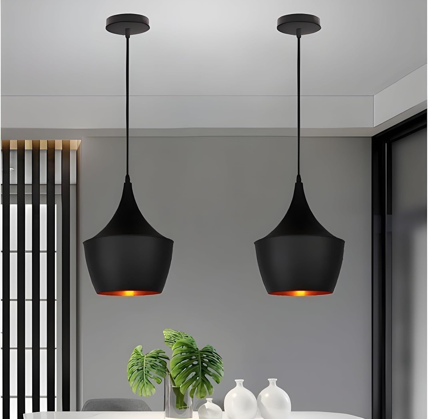 SPARKWORLD Black Round LED Ceiling Spot Light 6W COB Focus Light | Warm White | Pack of 1 | Size: 17X22 cm | Colour: Hanging Dholak