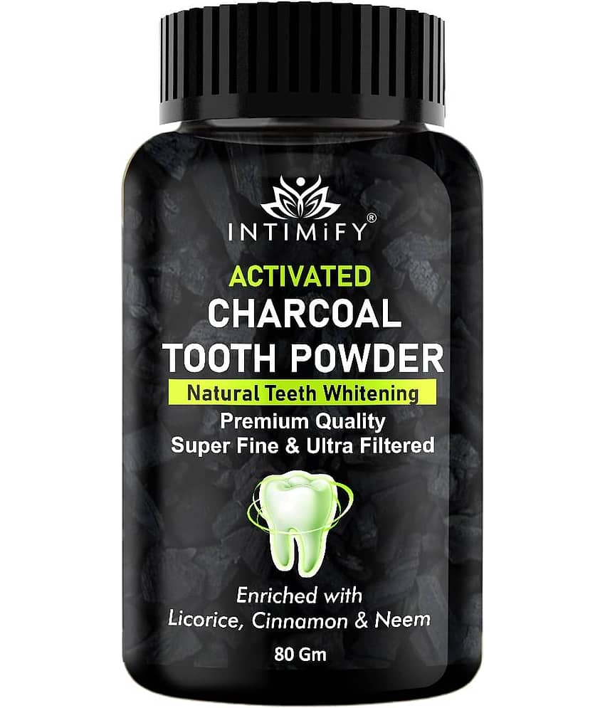 Intimify Activated Charcoal Teeth Whitening Powder, Natural Denture Oral Kit, 100 Gms
