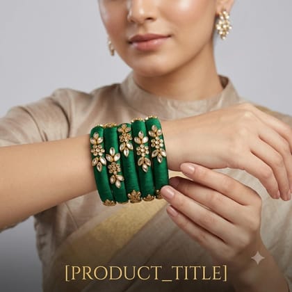 Premium Lightweight Green Thread Bangles