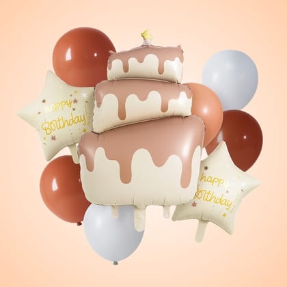 The Yummy Dripping Chocolate Cake Helium Balloon Bouquet Set of 9PC