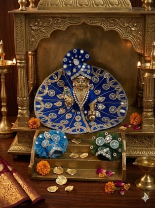 Ladoo Gopal Poshak, Festive Silk-Satin Deity Dress, Multicolor Pack of 3, Size 4, Heavy Mirror & Gota Patti Embroidery Work   size 4 inch