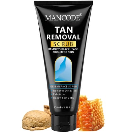 Mancode Tan Face Scrub 100ml | Tan Removal Scrub for Men | Exfoliating Face Scrub for Blackheads & Brightening | Deep Cleansing Formula Mancode Tan Face Scrub 100ml | Tan Removal Scrub for Men | Exfoliating Face Scrub for Blackheads & Brightening | Deep Cleansing Formula