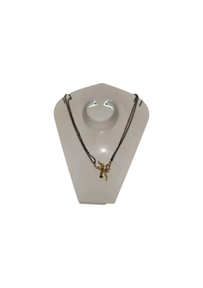 Black Beads Mangalsutra with Gold Plated Pendant for Women