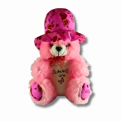 Saadhya Toys Pink Teddy Bear with Hat – 30 cm Soft Plush Teddy for Gifting, Home Décor &amp; Kids | Cute Love Teddy Bear for Birthday, Anniversary &amp; Valentine