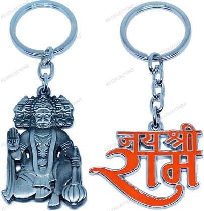 KD COLLECTIONS Panchmukhi Bajrangbali Hanuman Keychain & Jai Shree Ram Keychain Combo – Pack of 2 Keychains KD COLLECTIONS Panchmukhi Bajrangbali Hanuman Keychain & Jai Shree Ram Keychain Combo – Pack of 2 Keychains