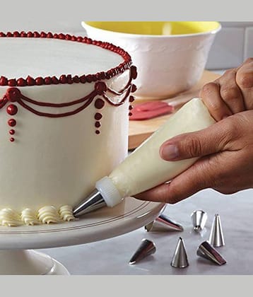 YUTIRITI 12 Piece Steel Nozzles Cake Decorating Set With Frosting Icing Piping Bag Tips