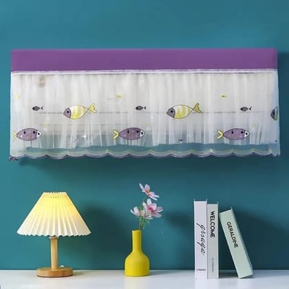 Purple & White Fish Pattern AC Dust Cover