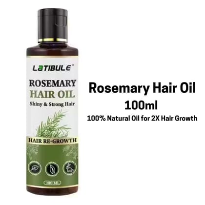 Rosemary Hair Oil  100ml | 100% Natural Oil for 2X Hair Growth | Strong, Shiny & Healthy Hair | Herbal Hair Oil for Men & Women