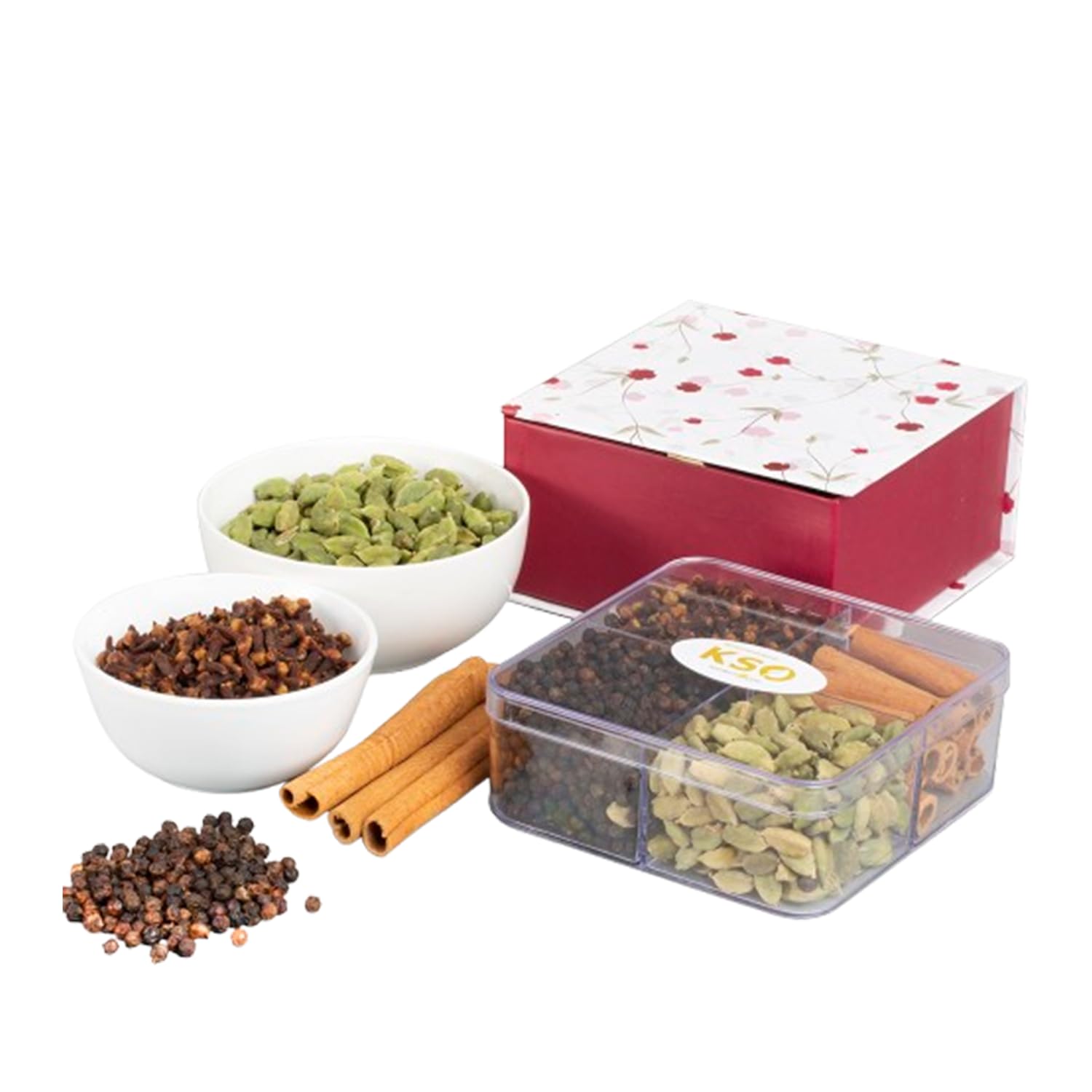 Kerala Spices Masala Box For Kitchen Spice Box Container 4 in 1 Masala Dabba Gift Hamper