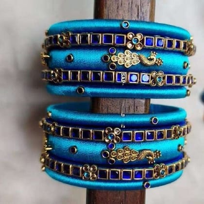Premium Blue Festive Bangles Thread Bangles