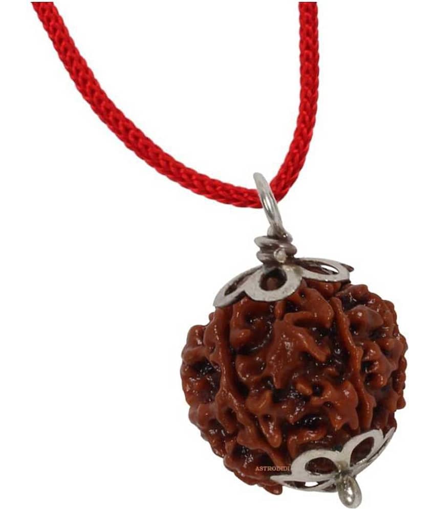 Astrodidi 6 Mukhi Rudraksha Silver Pendant With Lab Certificate