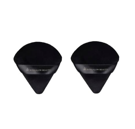 BUNGALOW BEAUTY Triangle Powder Puff Set of 2 Powder Puffs for Face Powder | Triangle Powder Puff for Loose and Cosmetic Foundation | Makeup Puff for Contouring | Cloud Kiss Makeup Sponges | Beauty Makeup Tools
