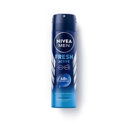 NIVEA Men Fresh Active Deodorant Spray, 150ml | 48 H Active Odour Protection | Long Lasting Smell Deo | Marine Fresh, Lemon and Sandalwood Fragrance | Dermatologically Approved | 150ml NIVEA Men Fresh Active Deodorant Spray, 150ml | 48 H Active Odour Pro