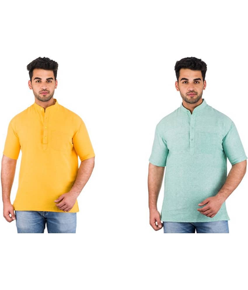 DESHBANDHU DBK Multi 100 Percent Cotton Kurta Pack of 2