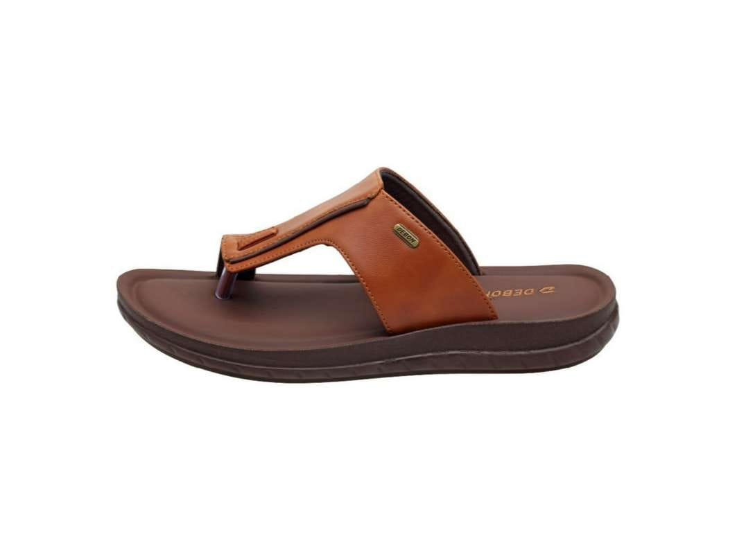VKC Deon DX30108 Tan Men's Semi covering Synthetic Leather Sandal  - UK 6