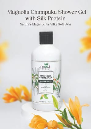 MAAZ Herbal Care Magnolia Chembakam Shower Gel 300 ml for Soft and Refreshing Skin