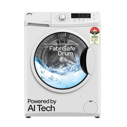 Godrej 8 Kg 5 Star, AI Powered, Inbuilt Heater, Fabrisafe Drum, Eco Wash, Unbalanced Load Sensor, Stain wash, Fully Automatic Front Load Washing Machine (WFEON CRS 8012 5.0 FKEDM GLWH, Glacial White) Godrej 8 Kg 5 Star, AI Powered, Inbuilt Heater, Fabris