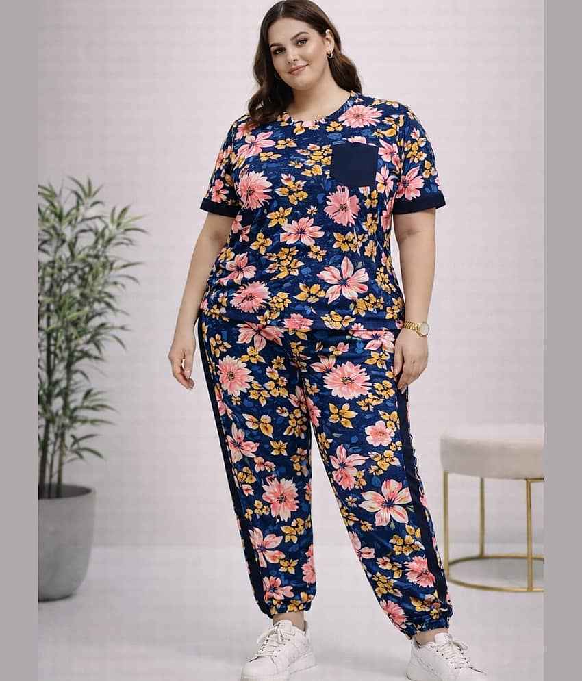 AUSTIVO Women Top With Trousers Co-Ord Set ( Navy )