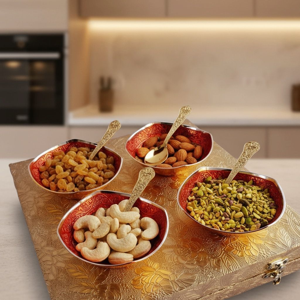 Decorative Bowl Square 4 Pc Set Colour (BMAS258 G)
