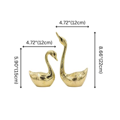 Brass Swan Pair Golden for Home Decor, Office Desk, Living Room, Bedroom | Duck Pair Showpiece Brass Swan Pair Golden for Home Decor, Office Desk, Living Room, Bedroom | Duck Pair Showpiece