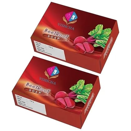 Natural Beetroot Bathing Soap Bar For Body - 100gm (Combo Pack of 2) For All Skin Type - Sulphate Free, Paraben Free | Fresh Fragrance | Body Soaps For Bath Ideal For Men & Women