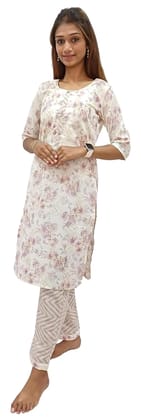 Mom And Me Light Pink Pure Cotton Kurta Set (L) | Premium Printed Fabric | Ethnic Casual