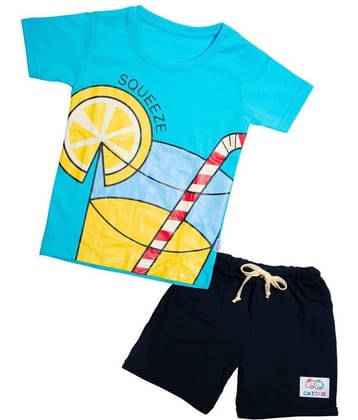 CATCUB Pack of 1 Boys Cotton Set ( Blue )