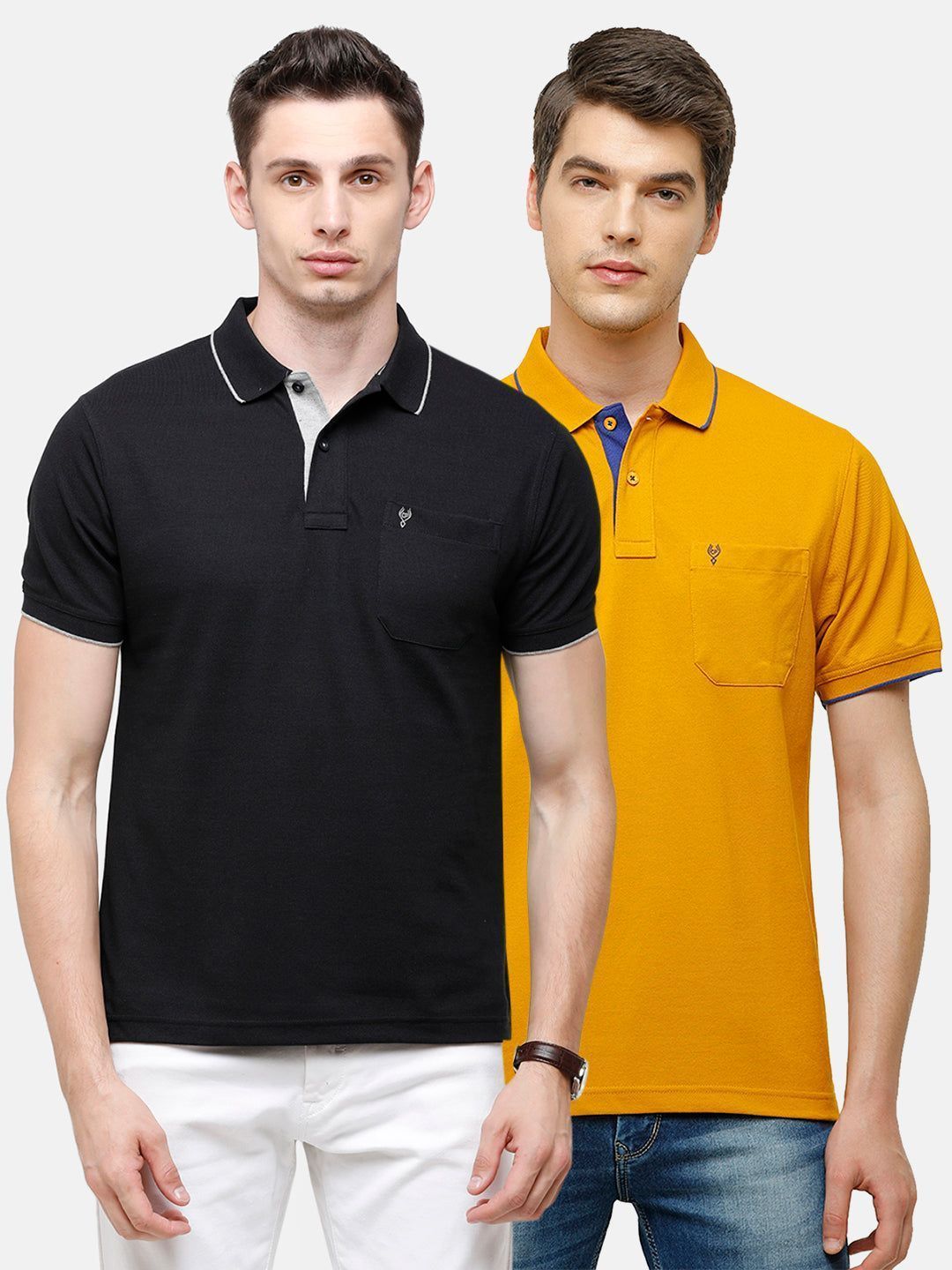 Classic Polo Men's Combo Double Pique Polo Half Sleeve Slim Fit T-Shirt Nova - Pack of 2