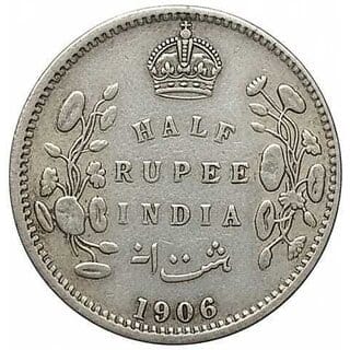 Half Rupees 1906 - Edward Vii Rare India Old - Collectible - Gift Item