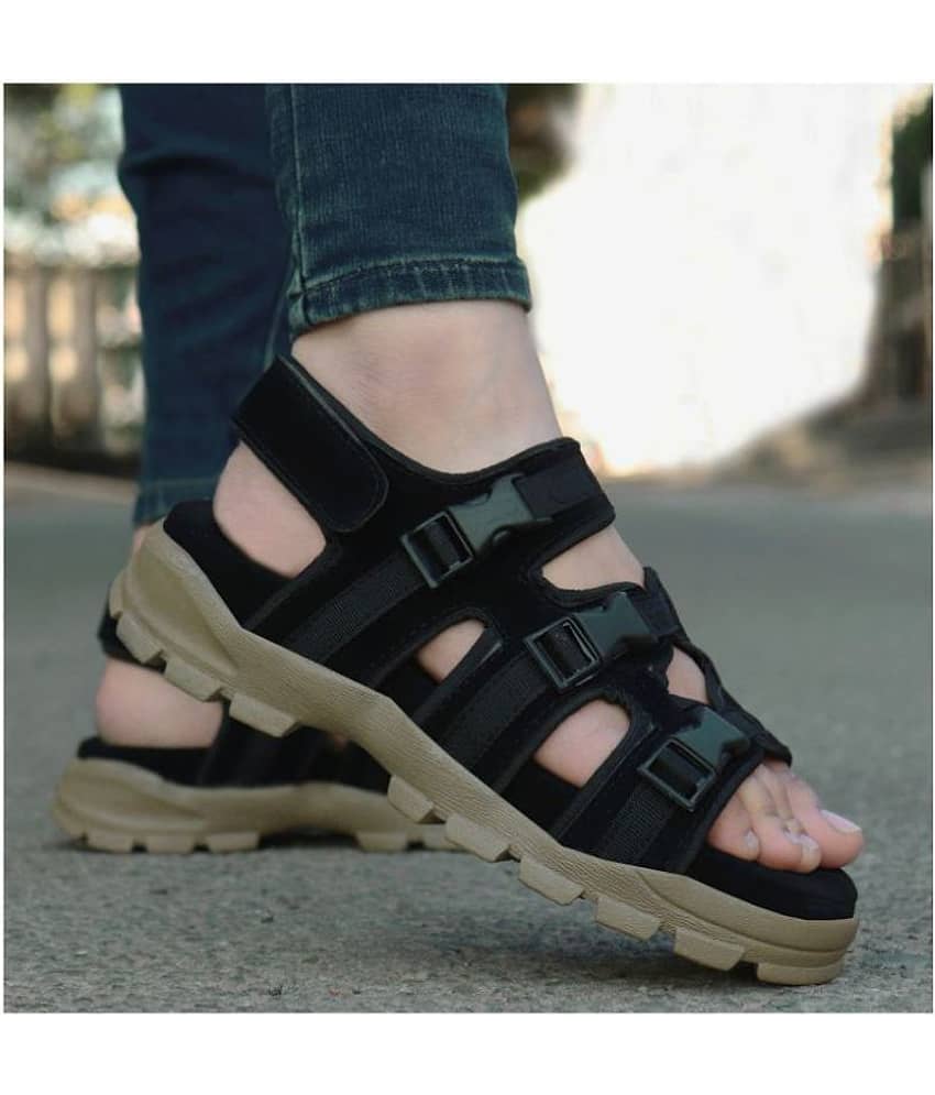 Fashion Victim Black Suede Sandals