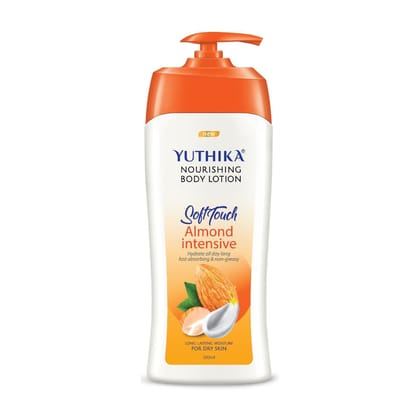 Yuthika Almond Body Lotion for Dry Skin 500ml, Long Lasting Nourishing Body Lotion Non-Greasy, Fast Absorbing Bodylotion