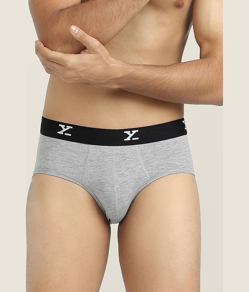 XYXX Pack of 1 Modal Briefs For Men's ( Grey Melange )