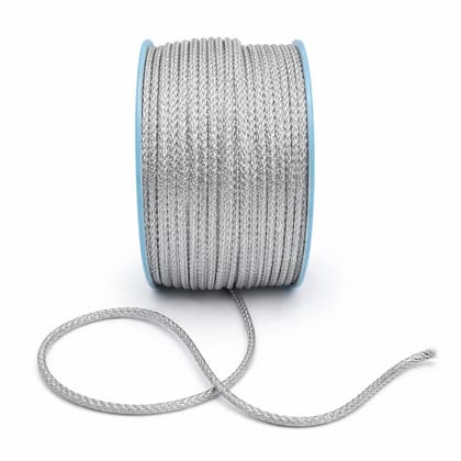 Silver Dori Twine Roll � 18 Meter Metallic Tinsel Thread Cord for Crafts, Sewing, Blouse Lace, Crochet, Decorations, Embroidery & DIY Projects | Sanil Dori