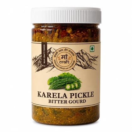 Maa Craft Karela Pickle (Bitter Gourd Achaar) | Traditional Indian Homemade Pickle | Himalayan Crafted | Spicy & Tangy | No Artificial Flavours | 500g Maa Craft Karela Pickle (Bitter Gourd Achaar) | Traditional Indian Homemade Pickle | Himalayan Crafted | Spicy & Tangy | No Artificial Flavours | 500g