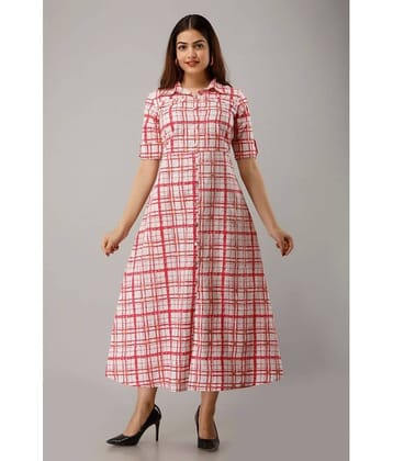 NeshamaKurti - Red Rayon Women's Fit & Flare Dress ( Pack of 1 )