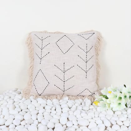 Indihomecraft Handicraft Cotton Cushion Cover - Hand Kantha Embroidery Decorative Art Boho Pillow Block Woven Pillow Cover | Square Shape 20X20 Inches Cushion Cover, Set of 1 Indihomecraft Handicraft Cotton Cushion Cover - Hand Kantha Embroidery Decorative Art Boho Pillow Block Woven Pillow Cover | Square Shape 20X20 Inches Cushion Cover, Set of 1